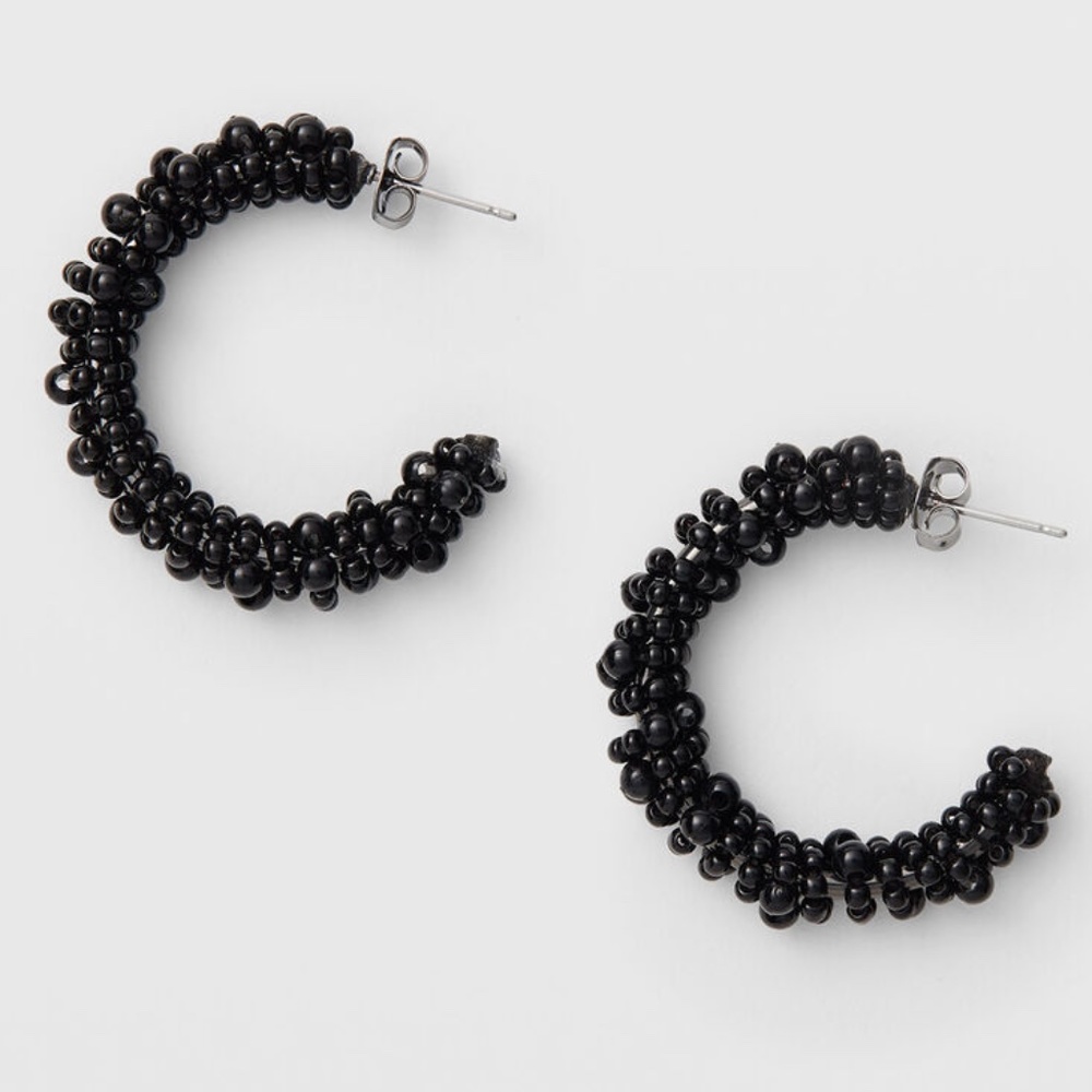 Mixed Bead Hoop - New With Tags - NEVER WORN - Black